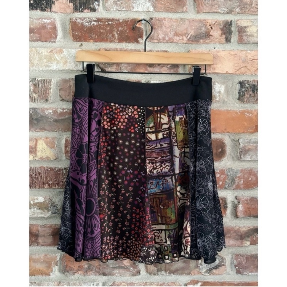 Laura Hlavac Colorful Printed Mesh Skirt, M
